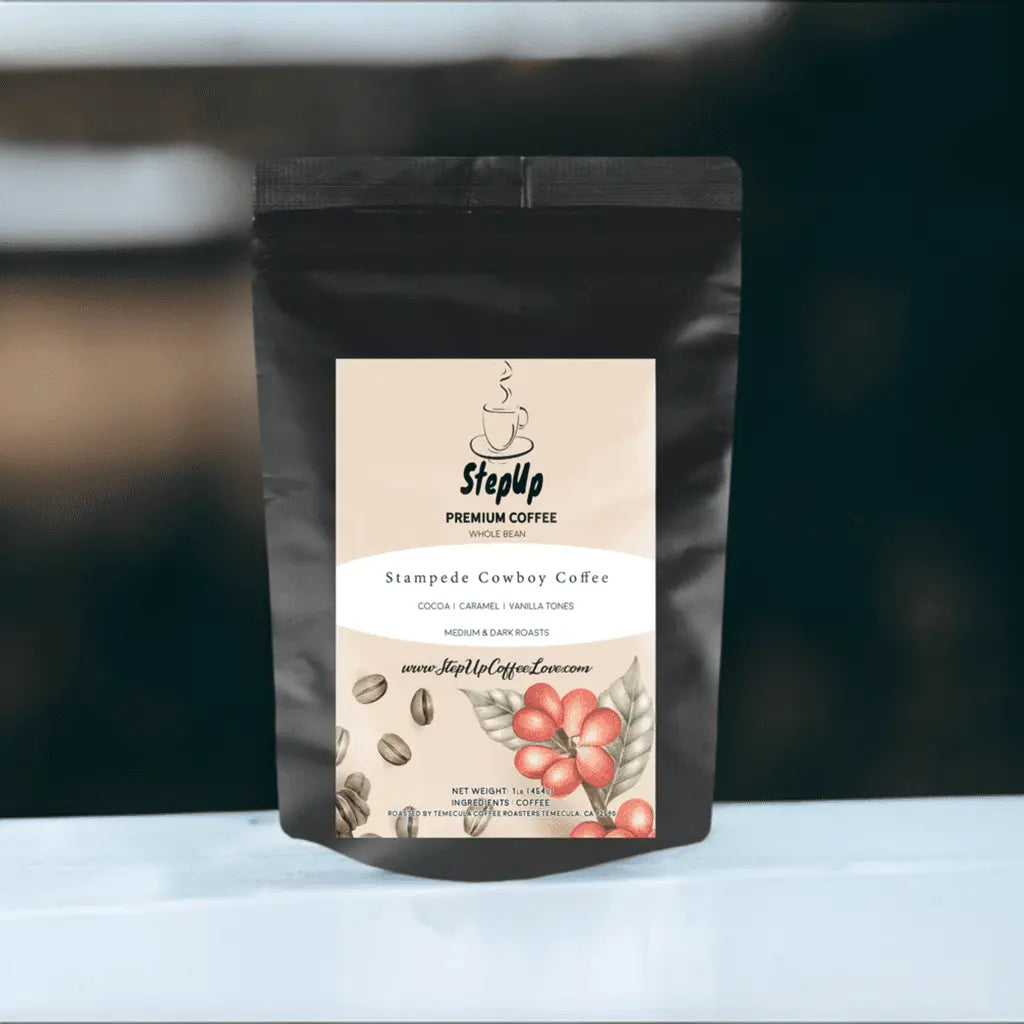 Stampede Cowboy Blend, Medium & Dark Roast Standard, Whole, Espresso 12oz-12 lb.