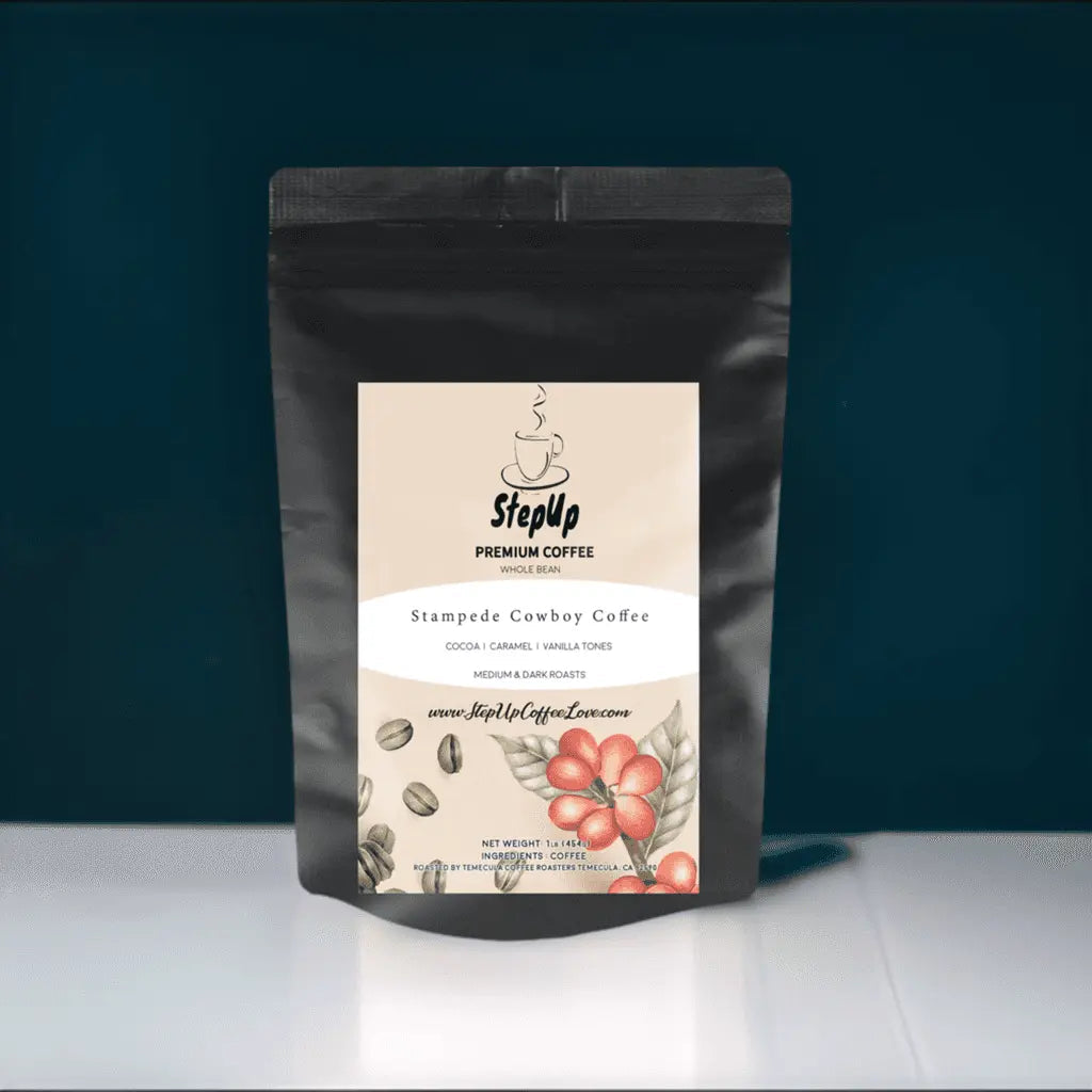 Stampede Cowboy Blend, Medium & Dark Roast Standard, Whole, Espresso 12oz-12 lb.